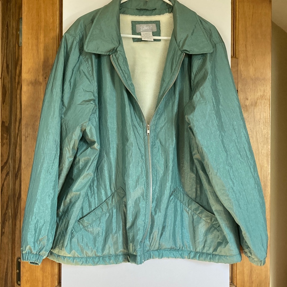 Blair Green Zip Jacket with Cream Sherpa Interior